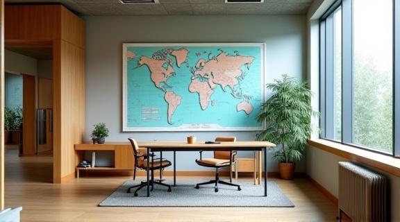 Zenith Summit planning office with topographic maps on wall